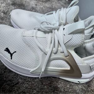 Puma White Sneakers with Black Accents